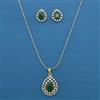American Diamond Classic Pendant Set with 2 Tone Plating