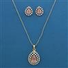 American Diamond Classic Pendant Set with 2 Tone Plating