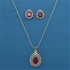American Diamond Classic Pendant Set with 2 Tone Plating