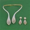 American Diamond Hasli Necklace with Rhodium Plating Carat Plating