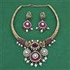American Diamond Hasli Necklace with Gold Plating