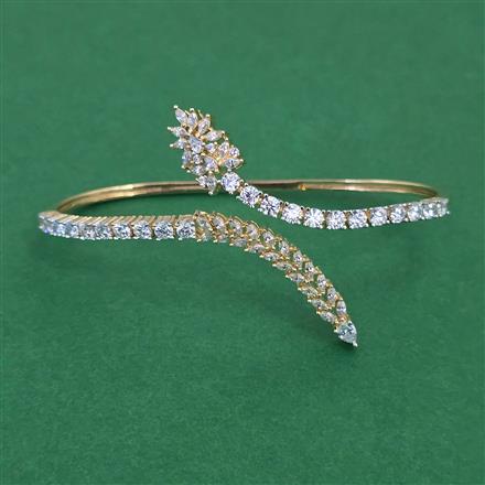 American Diamond Delicate Kada with Rhodium Plating Carat Plating