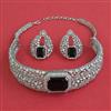 American Diamond Choker Necklace with Rhodium Plating