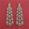 American Diamond Long Earring with Rhodium Plating Carat Plating