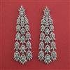 American Diamond Long Earring with Rhodium Plating Carat Plating