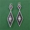 American Diamond Long Earring with Rhodium Plating