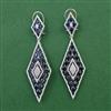 American Diamond Long Earring with Rhodium Plating