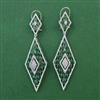 American Diamond Long Earring with Rhodium Plating