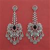 American Diamond Long Earring with Rhodium Plating