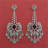 American Diamond Long Earring with Rhodium Plating