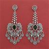 American Diamond Long Earring with Rhodium Plating