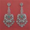 American Diamond Long Earring with Rhodium Plating