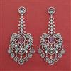 American Diamond Long Earring with Rhodium Plating
