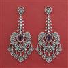 American Diamond Long Earring with Rhodium Plating