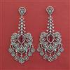 American Diamond Long Earring with Rhodium Plating