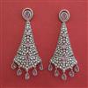 American Diamond Long Earring with Rhodium Plating