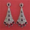 American Diamond Long Earring with Rhodium Plating