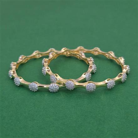 American Diamond Delicate Bangles with 2 Tone Plating