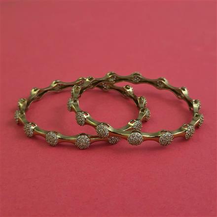 American Diamond Delicate Bangles with Mehndi Plating