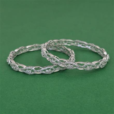 American Diamond Classic Bangles with Rhodium Plating