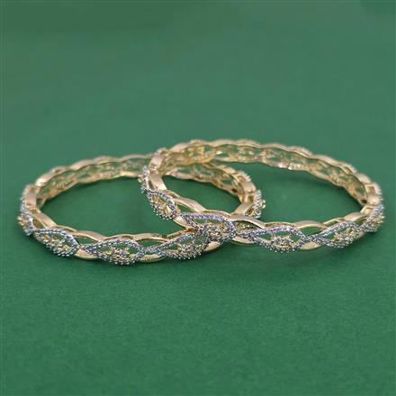 American Diamond Classic Bangles with 2 Tone Plating
