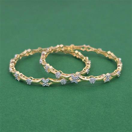 American Diamond Delicate Bangles with 2 Tone Plating