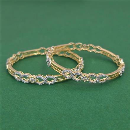 American Diamond Classic Bangles with 2 Tone Plating