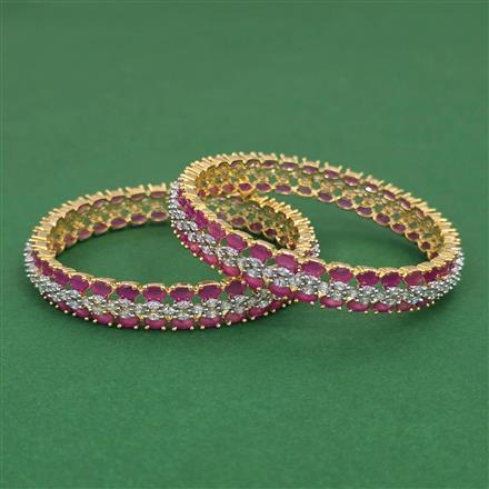 American Diamond Classic Bangles with 2 Tone Plating