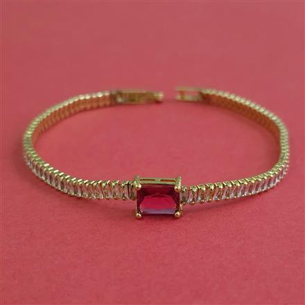 American Diamond Classic Bracelet with Gold Plating