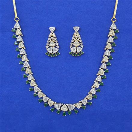American Diamond Delicate Necklace with 2 Tone Plating