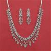 American Diamond Classic Necklace with Rhodium Plating 2 Tone Plating Mehndi Plating