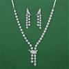 American Diamond Classic Necklace with Rhodium Plating 2 Tone Plating Mehndi Plating