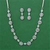 American Diamond Classic Necklace with Rhodium Plating 2 Tone Plating Mehndi Plating