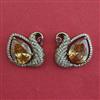 American Diamond Birds Earring with Mehndi Plating