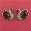American Diamond Birds Earring with Mehndi Plating