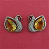 American Diamond Birds Earring with Mehndi Plating