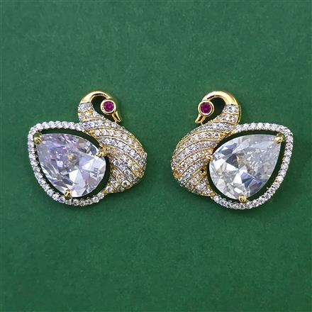 American Diamond Birds Earring with 2 Tone Plating