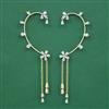 American Diamond Earcuff with Rhodium Plating 2 Tone Plating Mehndi Plating