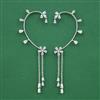 American Diamond Earcuff with Rhodium Plating 2 Tone Plating Mehndi Plating