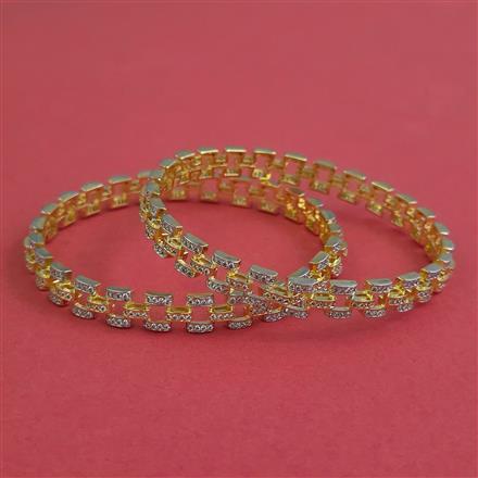 American Diamond Classic Bangles With 2 Tone Plating