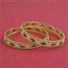 American Diamond Pearl Bangles With Gold Plating