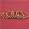 American Diamond Pearl Bangles With Gold Plating