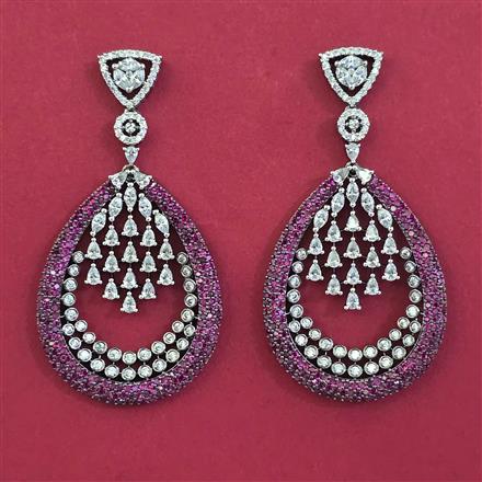 American Diamond Classic Earring with Black Plating