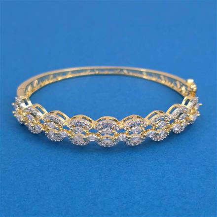 American Diamond Openable kada with Rhodium Plating 2 Tone Plating