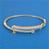 American Diamond Delicate Kada with Rhodium Plating 2 Tone Plating