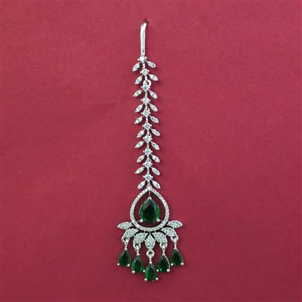 American Diamond Classic Tikka with Rhodium Plating
