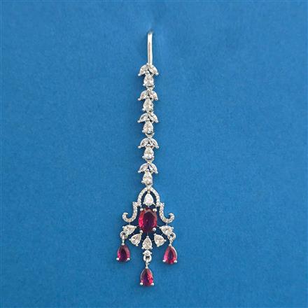 American Diamond Classic Tikka with Rhodium Plating