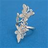 American Diamond Birds Ring with Rhodium Plating 2 Tone Plating