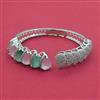 American Diamond Openable kada with Rhodium Plating