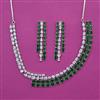 American Diamond Classic Necklace with Rhodium Plating